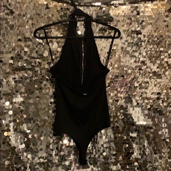 Bebe mock Neck Zipper front Bodysuit - Picture 2 of 2